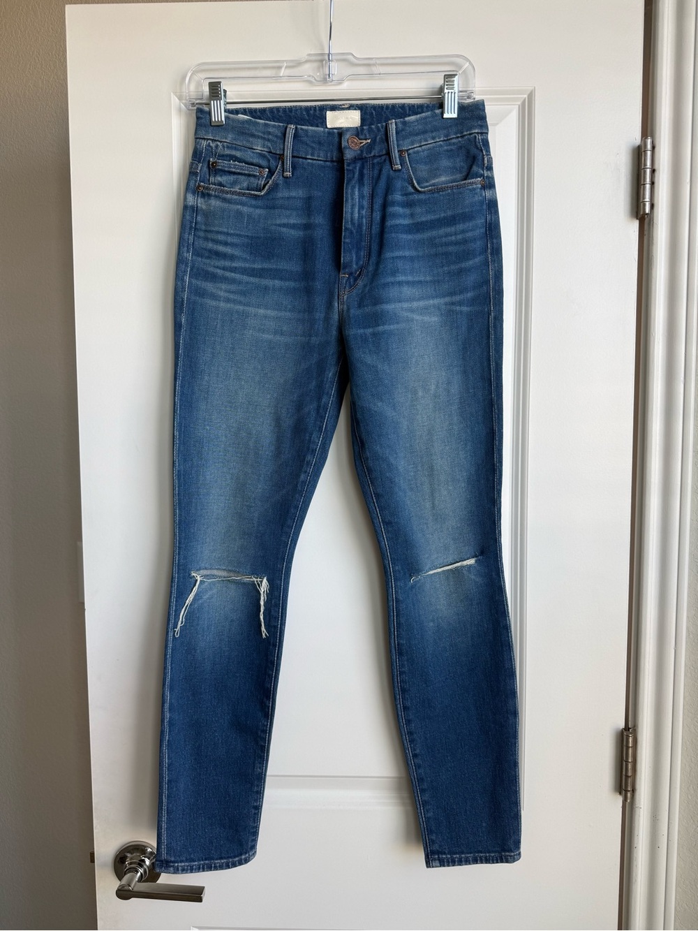 Mother high waisted looker ankle jeans in Gold rush baby, size 26